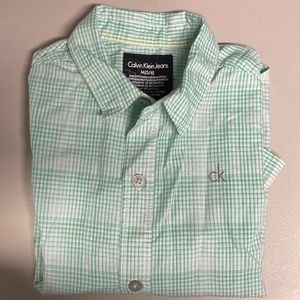 Calvin Klein Sweet Green Plaid Long Sleeve